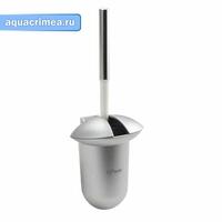 Ёрш  для унитаза настенный,СЕРЕБРО,с откидной крышкой Автомат,из высокопрочного пластика АБС В173хД1